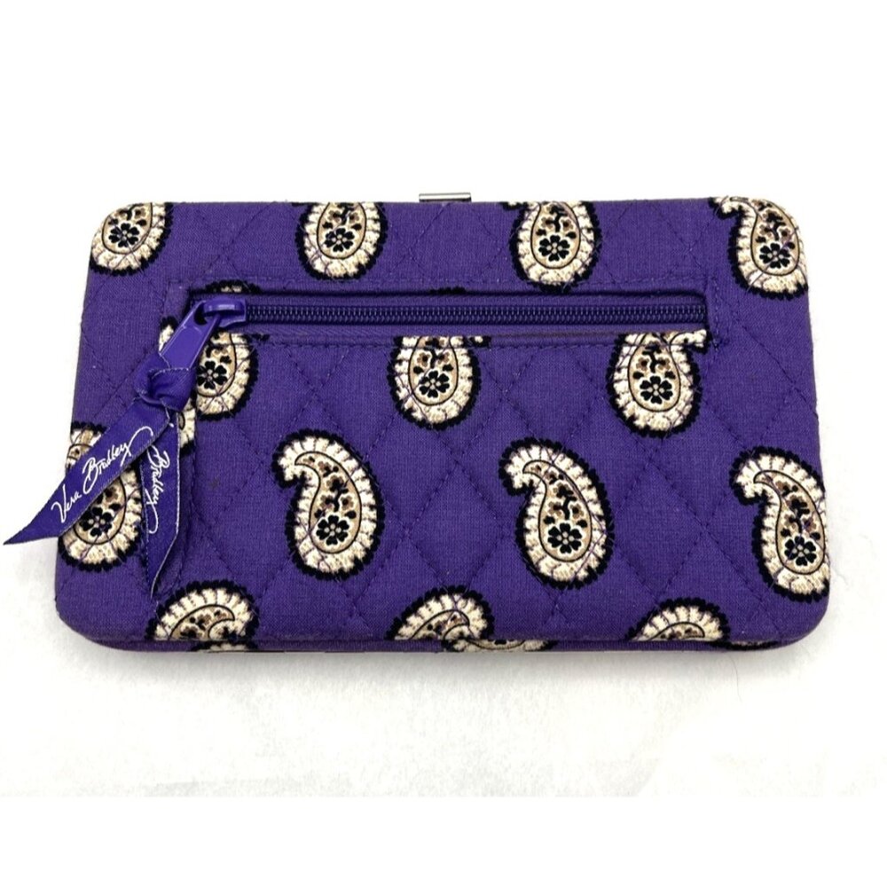 Vera Bradley Opera Wallet Simply Violet Purple Paisley Print 8"x4.5"